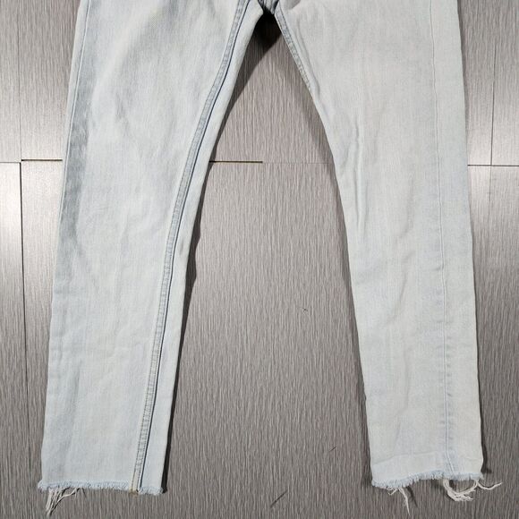 Levi's Orange Tab Slim Leg Light Wash Jeans Frayed Hem Womens Size 24 - Picture 2 of 13